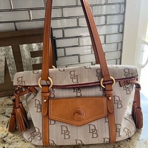 Dooney & Bourke Beige and Brown Tote Bag